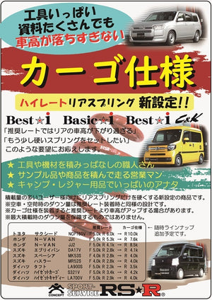RS-R BEST-I C&K COILOVER SUSPENSION RECOMMENDED SPRING RATE FOR HONDA N BOX JF6 BICKH428H2