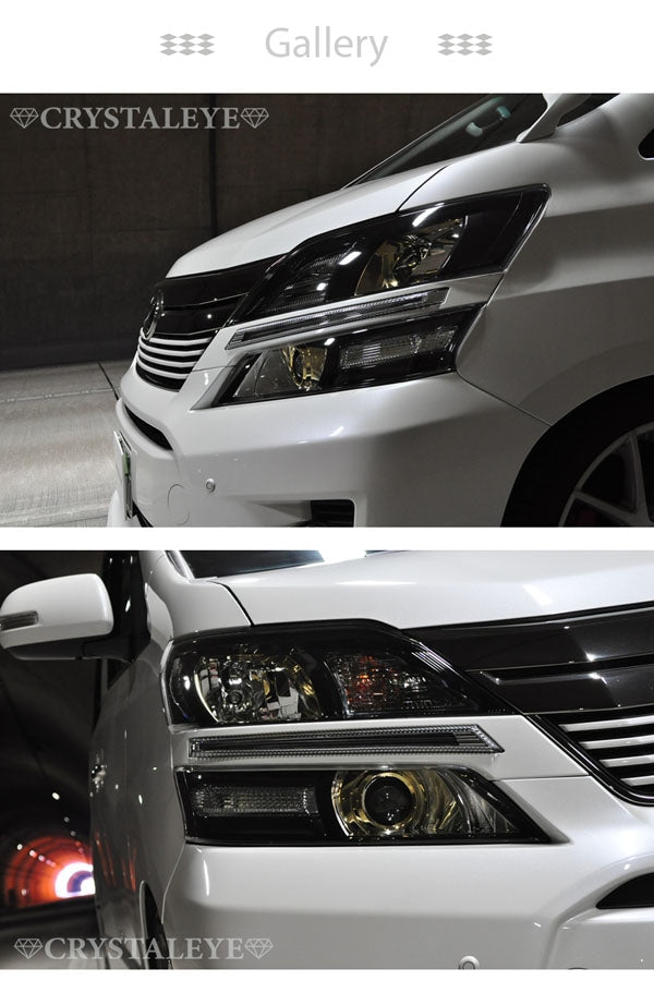 CRYSTAL EYE LED EYE DAYTIME RUNNING LIGHT GARNISH V2 (CHROME TYPE) FOR TOYOTA VELLFIRE 20 KOUKI  E020CW