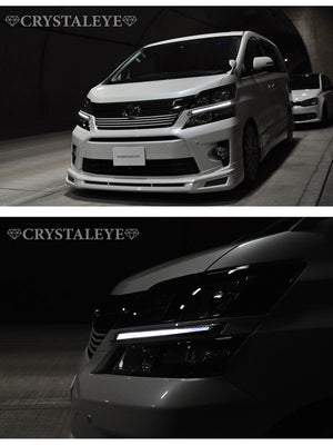 CRYSTAL EYE LED EYE DAYTIME RUNNING LIGHT GARNISH V2 (CHROME TYPE) FOR TOYOTA VELLFIRE 20 KOUKI  E020CW