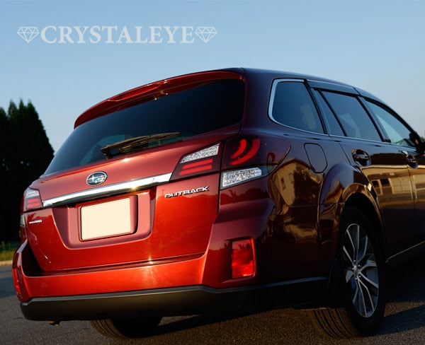CRYSTAL EYE FIBER FULL LED TAIL LAMP V2 SEQUENTIAL TURN SIGNAL SMOKE FOR SUBARU LEGACY TOURING WAGON BR L195-SM