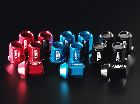 TWS WHEEL LOCK NUT SET - [16P] 12 NUTS / 4 LOCK NUTS / 1 KEY ADAPTER - BLACK FOR  TWS36K