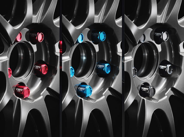 TWS WHEEL LOCK NUT SET - [20P] 16 NUTS / 4 LOCK NUTS / 1 KEY ADAPTER - RED FOR  TWS3R