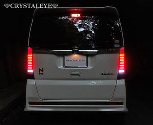 CRYSTAL EYE CRYSTAL FIBER FULL LED TAIL LAMP V2 SEQUENTIAL TURN SIGNAL TYPE SMOKE FOR HONDA N-BOX CUSTOM JF1 JF2 J195-SM