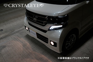 CRYSTAL EYE 3-EYE FULL LED HEADLIGHT WITH SEQUENTIAL TURN SIGNALS, BLACK FOR HONDA N-BOX CUSTOM JF1 JF2 U017-BK