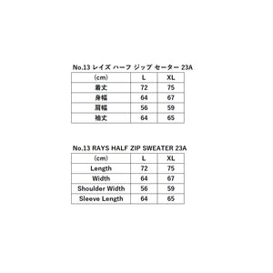 RAYS No.13 RAYS HALF ZIP SWEATER 23A SIZE XL BLACK 7409030020032