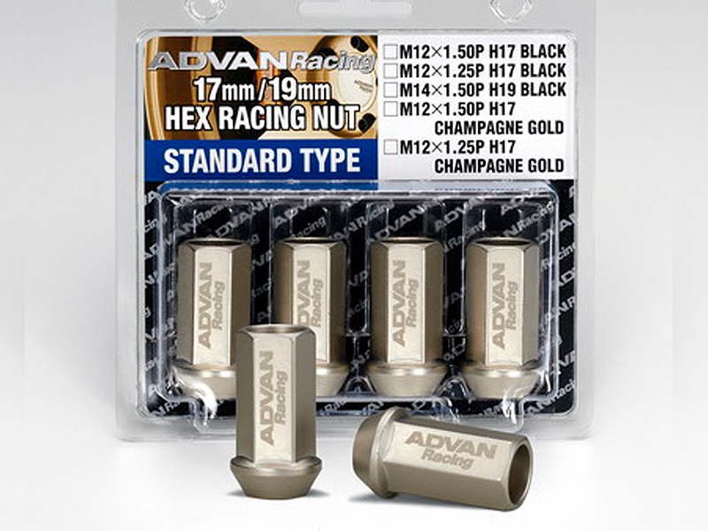 YOKOHAMA ADVAN RACING WHEEL NUT M12X1.50P H17 BL BLACK 4PCS FOR  V0264