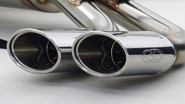 GANADOR DOUBLE PIPE EXHAUST POLISHED FOR TOYOTA PRIUS 6LA-MXWH61 M20A-1VM PAS-104
