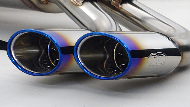 GANADOR DOUBLE PIPE EXHAUST BLUE COLORING FOR TOYOTA PRIUS 6LA-MXWH61 M20A-1VM PAS-104ST