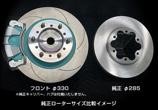 PROJECT MU BIG ROTOR KIT FRONT GREEN FOR TOYOTA HIACE 200 SERIES BRK-F33028-H201.