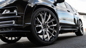 WALD JARRET J11-C 1-6 1-5 22x10.5 WITH OVER FENDER BLACK POLISH FOR TOYOTA PRADO 150 HILUX WALD-00034