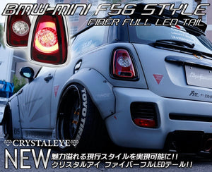 CRYSTAL EYE CURRENT STYLE FIBER FULL LED TAIL LAMP SMOKED FOR BMW MINI R56 KOUKI J148-SM