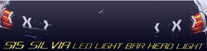 CRYSTAL EYE LED LIGHT BAR HEADLIGHT V4 SEQUENTIAL TURN SIGNAL TYPE BLACK FOR NISSAN SILVIA S15 S289BK