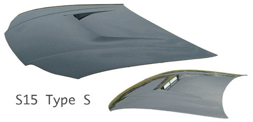 STOUT S15 TYPE R AERO BONNET PLAIN WEAVE CARBON FOR NISSAN SILVIA S15 STOUT-0001