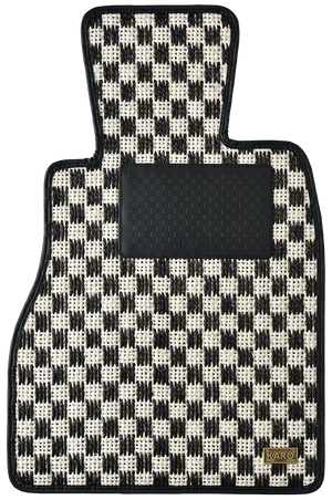 KARO SISAL WHITE BLACK FLOOR MATTS FOR ALFA ROMEO JULIETTA 94018 SISAL-3316-WHITE-BLACK