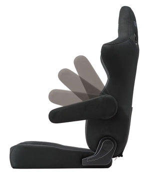 BRIDE STEPPED ARMREST LEFT-HANDED NUGRE CHARCOAL GRAY P64NR1