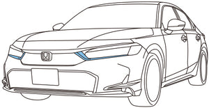 HONDA FRONT GRILL GARNISH LEFT AND RIGTH SET CRYSTAL BLACK PEARL FOR HONDA CIVIC FL1 FL4  08F21-T43-080