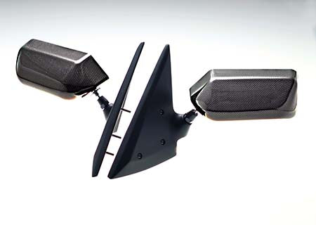 CRAFT SQUARE TOURING COMPETITION MIRROR TRIANGULAR CORNER MOUNT BLUE MIRROR FOR TOYOTA SUPRA DB  CSB140RF-DB