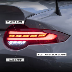 VALENTI JEWEL LED TAIL LAMP ULTRA LIGHT SMOKE BLACK CHROME FOR MAZDA ND ROADSTER TMNDRU-SB-2