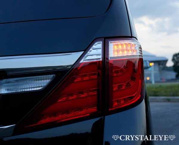 CRYSTAL EYE FIBER FULL LED TAIL LAMP V2 BLACK (BK) FOR TOYOTA VELLFIRE 20 ALPHARD 20 ALL MODELS EARLY LATE HYBRID COMPATIBLE J170-BK