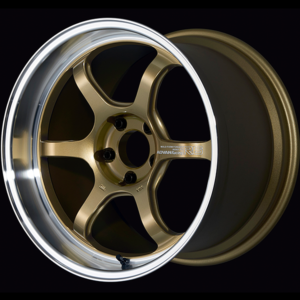 YOKOHAMA ADVAN RACING R6 FOR JAPANESE CARS 18X9.5J 5X114.3 5 MRBG MACHINING - RACING BRASS GOLD YOKOHAMA-ADVAN-00973