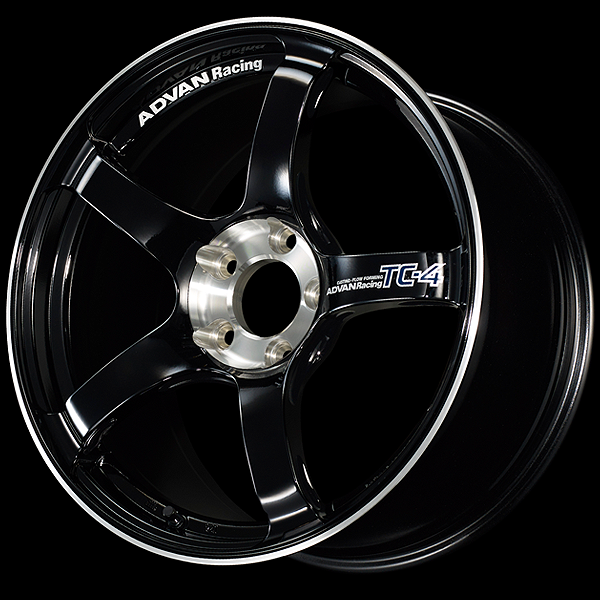 YOKOHAMA ADVAN RACING TC-4 FOR JAPANESE CARS 17X9.0J 5(M12)X114.3 35 GBC RACING GLOSS BLACK - DIAMOND CUT YOKOHAMA-ADVAN-00304