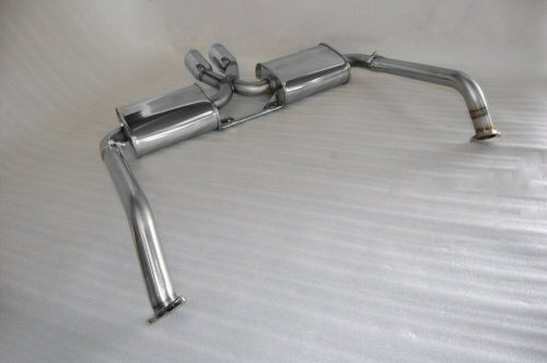 KREISSIEG FIRST CAT-BACK F1 SOUND EXHAUST SYSTEM WONDERWOLF VER. TITANIUM FLOATING CURL TAIL SANDBLASTED KSG LOGO MARK TIPTRO EARLY MODEL FOR PORSCHE 987 CAYMAN ZENKI  P987C-05-TITANIUM-TIPTRO