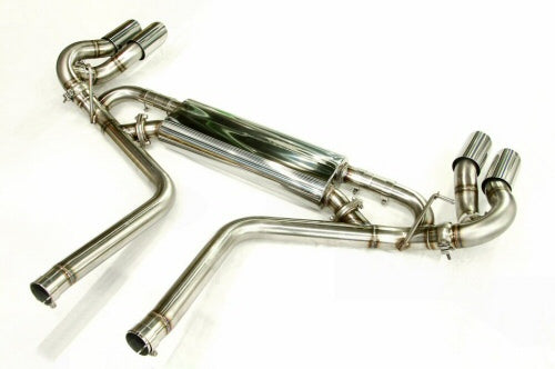 KREISSIEG CAT-BACK F1 SOUND EXHAUST SYSTEM WONDERWOLF VER. TITANIUM FLOATING CURL TAIL SANDBLASTED KSG LOGO MARK TURBO MODEL FOR PORSCHE 957 CAYENNE TURBO  PCAYT-06-TITANIUM-TURBO