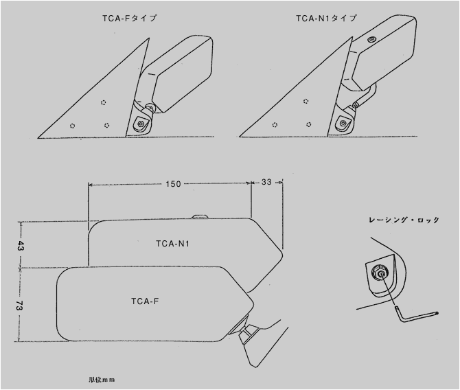 CRAFT SQUARE TOURING COMPETITION MIRROR TRIANGULAR CORNER MOUNT BLUE MIRROR FOR NISSAN FAIRLADY Z Z33  CSBF-Z33