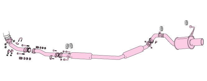 FUJITSUBO POWER Getter Exhaust For EP82 Starlet turbo 160-21033