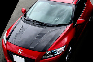 M&M HONDA CARBON BONNET TYPE MR PLAIN WEAVE CARBON FRP TYPE MR2 FOR CR-Z ZF1 ZF2 01100-ZF1-MR002