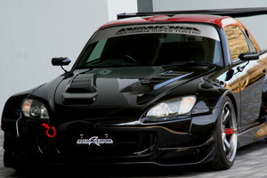 M&M HONDA PLAIN WEAVE CARBON BONNET WITH DUCT ALL CARBON TYPE T1 FOR S2000 AP1 AP2 01100-AP1-T001