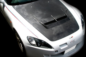 M&M HONDA PLAIN WEAVE CARBON BONNET WITH DUCT CARBON FRP TYPE S2 FOR S2000 AP1 AP2 01100-AP1-S002