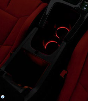 HONDA CENTER CONSOLE BOX & DRINK HOLDER ILLUMINATION LED RED ILLUMINATION FOR HONDA CIVIC TYPE R FL5 08E16-T43-A00D