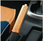 HONDA SIDE BRAKE COVER (SYNTHETIC LEATHER TAN X BEIGE STITCH) FOR HONDA FIT GK3 GK4 GK5 GK6 GP5 GP6 08F58-E8S-010