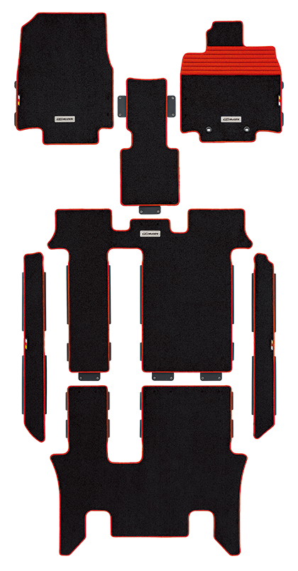 MUGEN Sports Mat Black-Red  For STEPWGN RP1 RP2 RP3 RP4 08P15-XNB-K1S0-RD