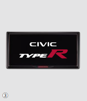 HONDA LICENSE FRAME BERLINA BLACK TYPE FOR FRONT FOR HONDA CIVIC TYPE R FL5 08P25-PD1-011C