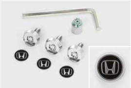HONDA LICENSE PLATE LOCK BOLT (WITH LOGO STICKER) FOR HONDA FIT GR1 GR2 GR3 GR4 GR5 GR6 GR7 GR8 GS 08P25-PS5-000A