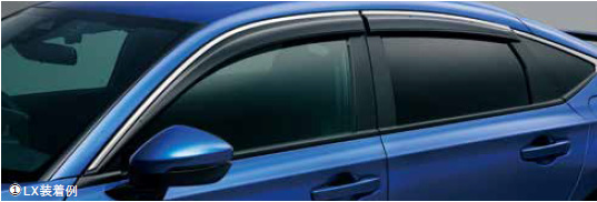 HONDA DOOR VISOR STAINLESS STEEL MOLDING TYPE SET OF 4 LEFT AND RIGHT FRONT AND REAR FOR HONDA CIVIC FL1 08R04-T43-000A