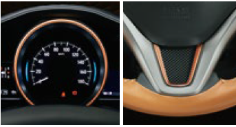 HONDA METER RING & STEERING GARNISH SET (PINK GOLD TONE PAINT) FOR HONDA FIT GK3 GK4 GK5 GK6 GP5 GP6 08Z03-E8S-010