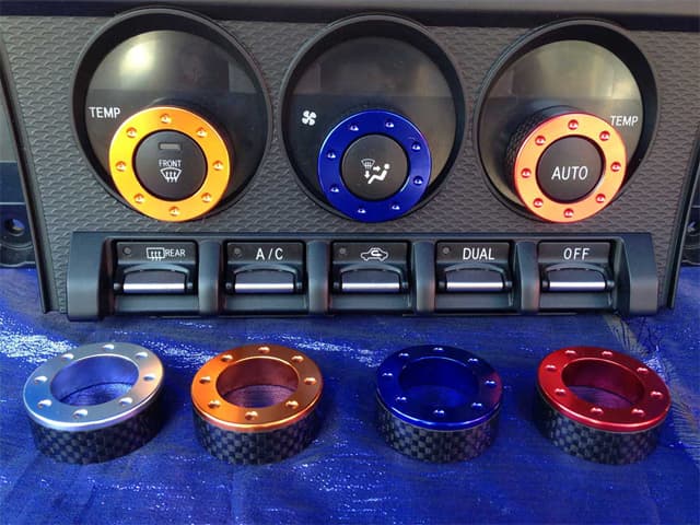 REVOLUTION DRY CARBON AIR CONDITIONER DIAL DARK BROWN FOR TOYOTA 86 SUBARU BRZ ZN6 ZC6 RZN6-DAD-DARK-BROWN