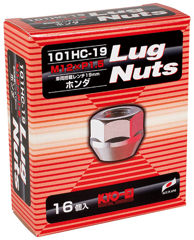 KYO-EI LUG NUT 16PCS (M12xP1.5) THROUGH NUT 101HC-19-16P