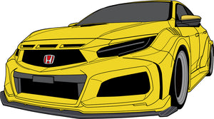 M&M HONDA HYPER WIDE BODY KIT TYPE MR0MODEL FOR CIVIC FK8 FK7 01010-FK8-MR03
