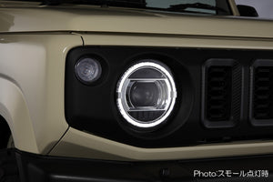 REVIER HEADLIGHT UNIT WITH BUILT-IN LED RING TYPE POSITION LED FOR SUZUKI JIMNY JB64W JB74W HL-SZ18-C-LED--Harness
