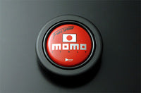 MOMO FORTUNE FULL SPEED 328D 90 BLACK LEATHER BLACK SPOKE RED TOP STEERING WHEEL MOMO-00012
