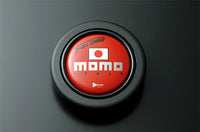 MOMO FORTUNE FULL SPEED 348D 90 BLACK LEATHER BLACK SPOKE RED TOP STEERING WHEEL MOMO-00015