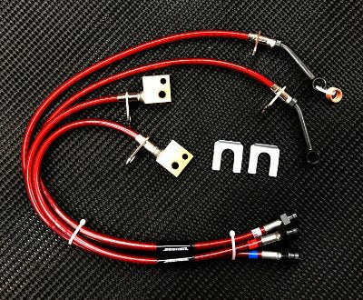 SEEKER RED COAT STAINLESS MESH BRAKE LINE FOR HONDA CIVIC FK8  12200-FK8-000