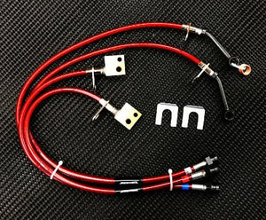 SEEKER RED COAT STAINLESS MESH BRAKE LINE FOR HONDA CIVIC FK8  12200-FK8-000