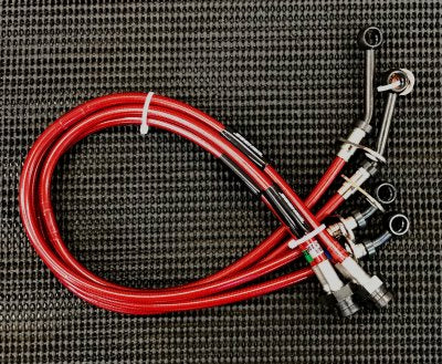 SEEKER RED COAT STAINLESS MESH BRAKE LINE FOR HONDA CIVIC FK7 FC1  12200-FK7-000