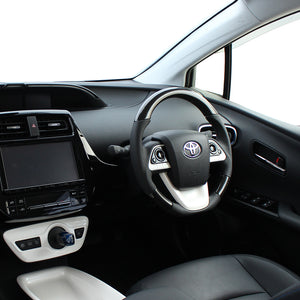 REAL PREMIUM SERIES D SHAPE BLACK CARBON BLACK EURO STITCH STEERING WHEEL FOR TOYOTA PRIUS 50  50P-BKC-BK