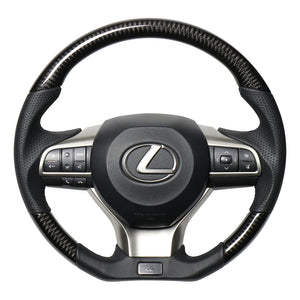 REAL LEXUS SERIES D SHAPE BLACK CARBON BLACK EURO STITCH STEERING WHEEL FOR LEXUS GS 10 : KOUKI  LXA-BKC-BK
